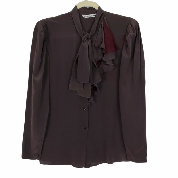 VTG Pancaldi & B 100% Silk Blouse - Picture 1 of 12